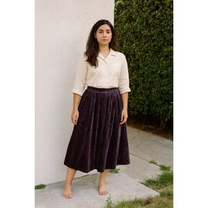Vintage‎ Bullock's Country Collections Skirt Womens 8 Purple Paisley Velvet Midi